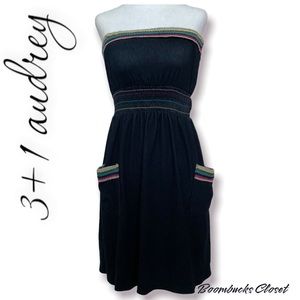 3+1 Audrey Junior’s Strapless Soft Denim Dress Large